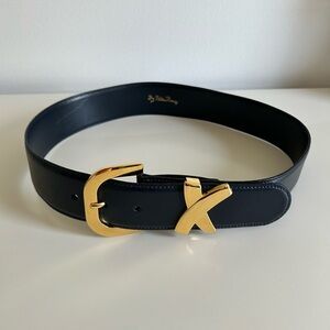 Navy Blue Genuine Leather Belt